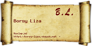 Borsy Liza névjegykártya